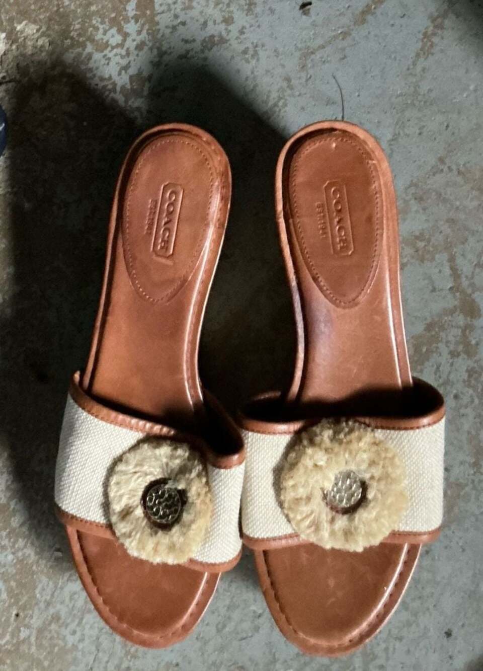 Coach Jazmin Platform Wedge Sandals in Tan Canvas and Cork size 11